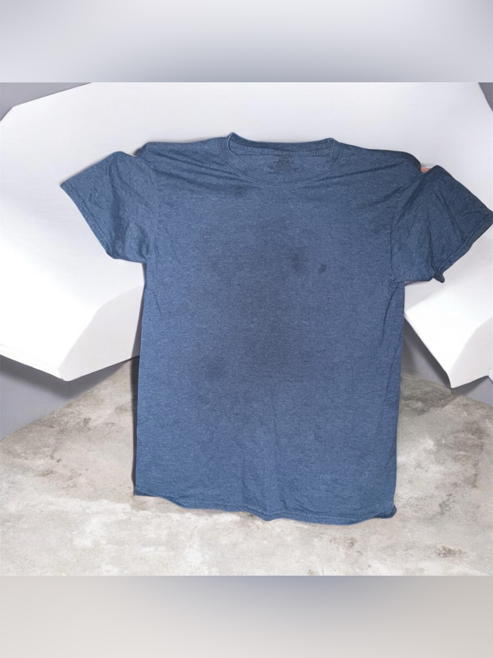 Athletic Works Men's Heather Navy Short Sleeve Tee